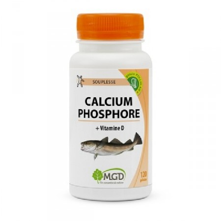 CALCIUM PHOSPHORE Vitamine D - Os et dents - 120 gél MGD Nature