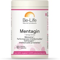 Mentagin + ginkgo 60 gél. mémoire, performances cognitives Be-Life BIO-LIFE