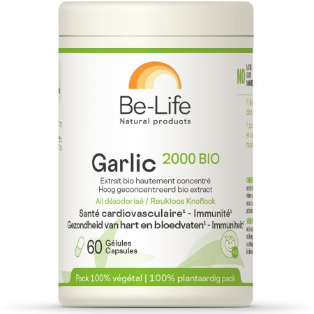 Garlic 2000 - ail désodorisée - 60 gél. cardiovasculaire - immunité Be-Life