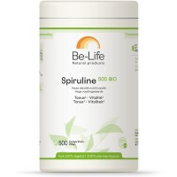 Spiruline 500 BIO 200-500 tabs. nutriments essentiels Be-Life