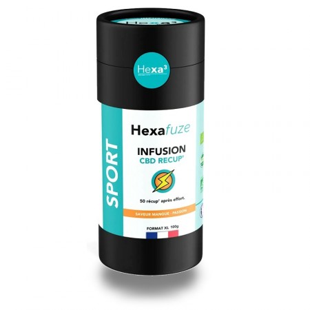 Infusion CéBD chanvre SPORT et récupération HexaFuze 100g - Hexa3